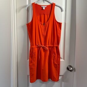 Athleta Bright Orange Sleeveless Midi Dress Size 2 NWOT